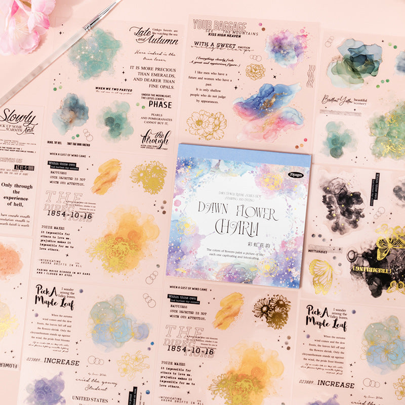 20pcs dawn flower sticker book(MLTZB25041503)