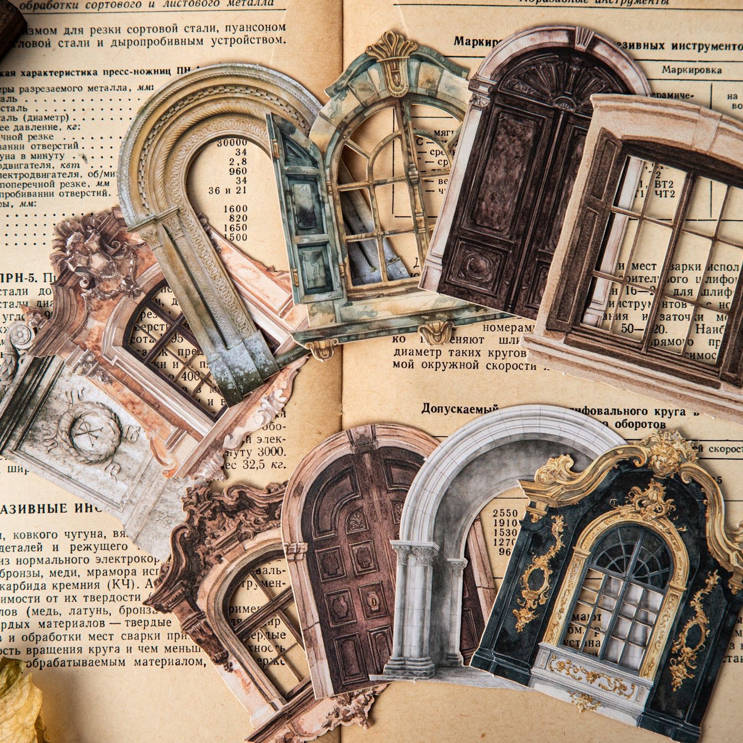 20pcs vintage window crad sticker pack (MLS25050513)