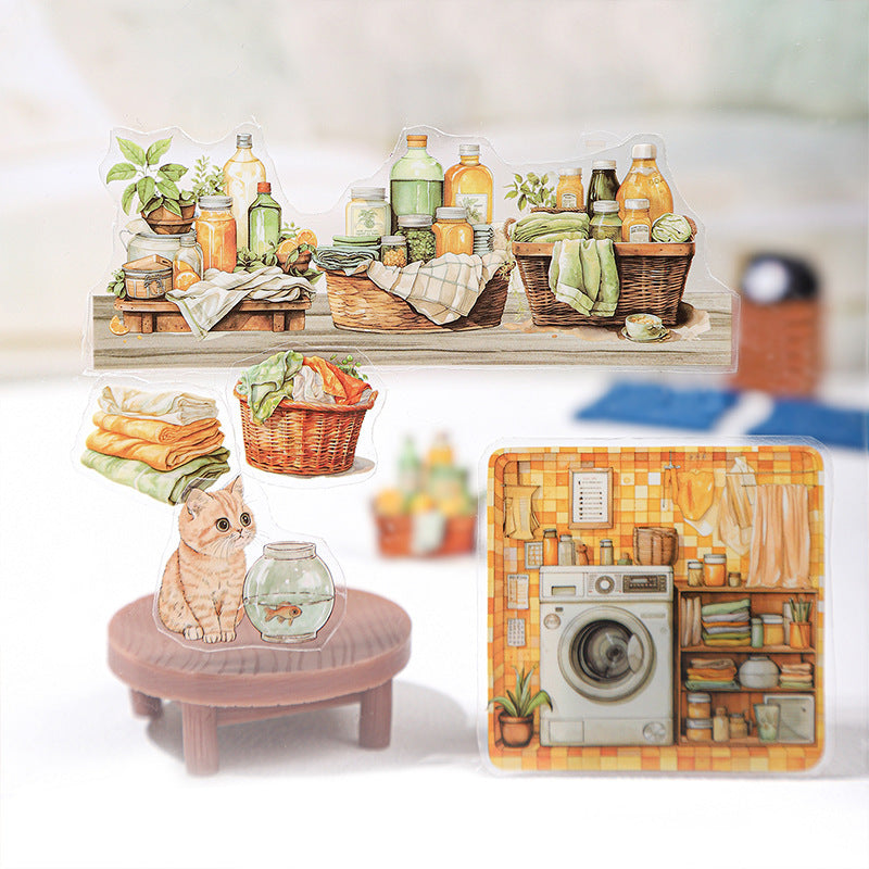 18pcs PET+WASHI home time sticker book (TZB25050504)