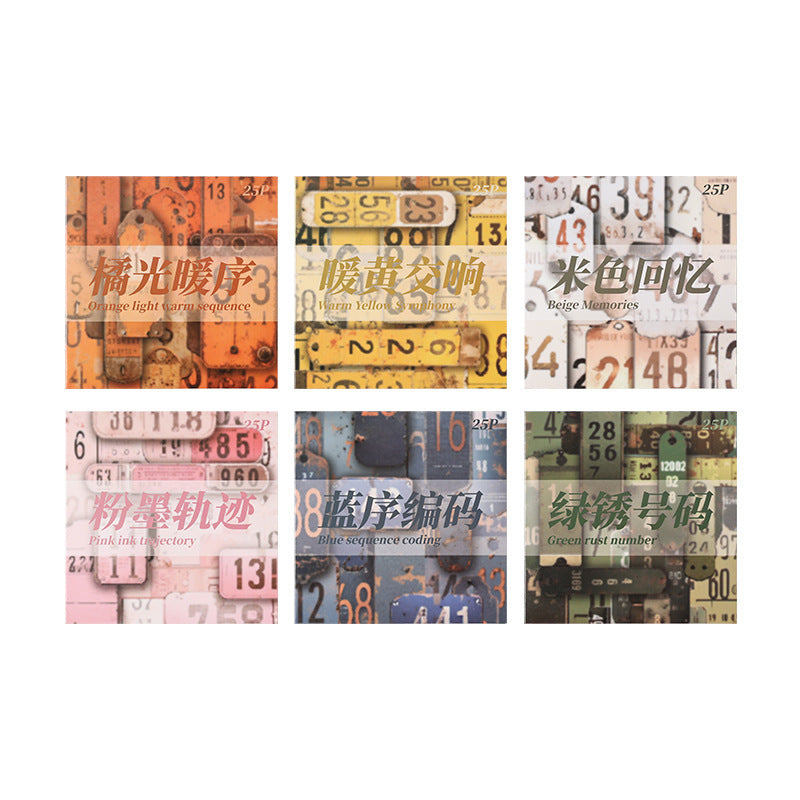 25pcs vintage card sticker pack (MLS25041506)