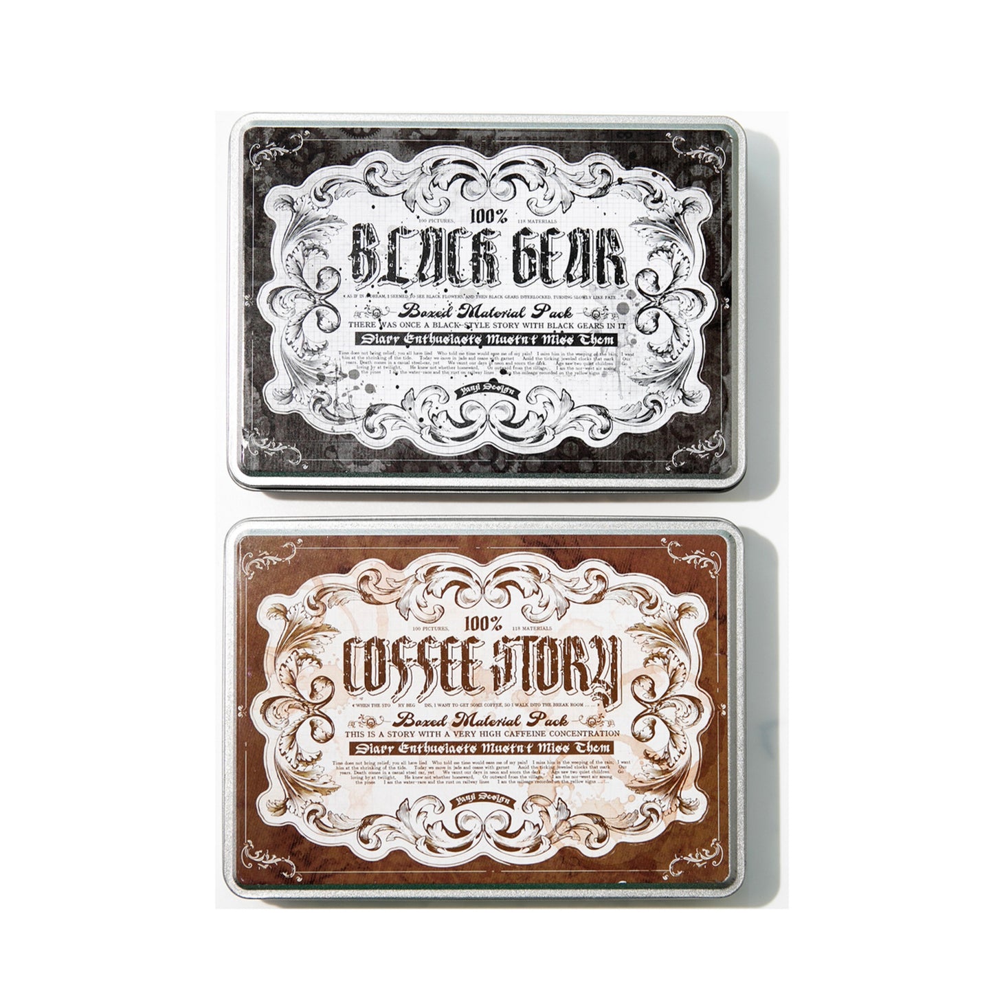 158pcs vintage sticker tin box (MLS25060706)