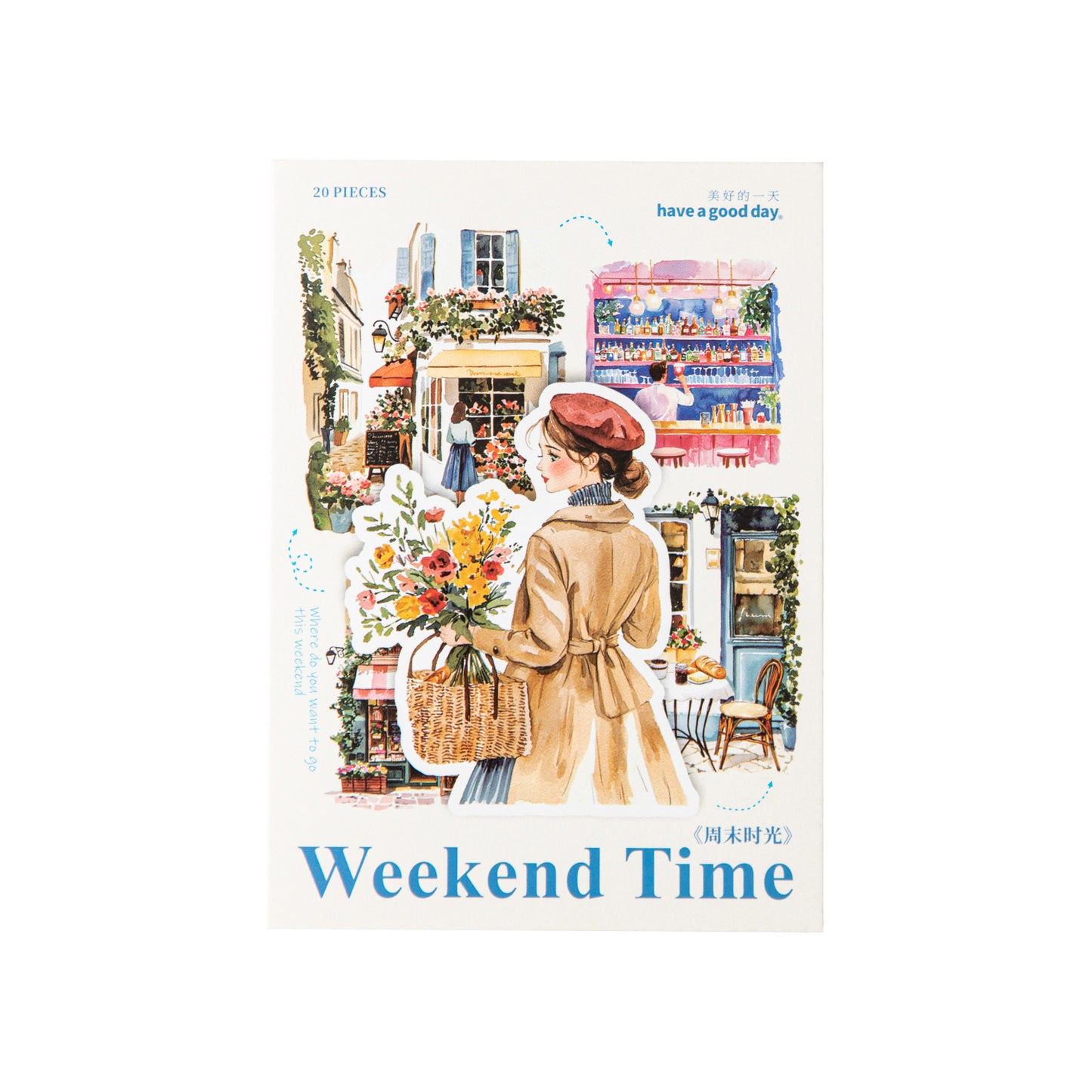 20pcs weekend time sticker pack (MLS25052409)