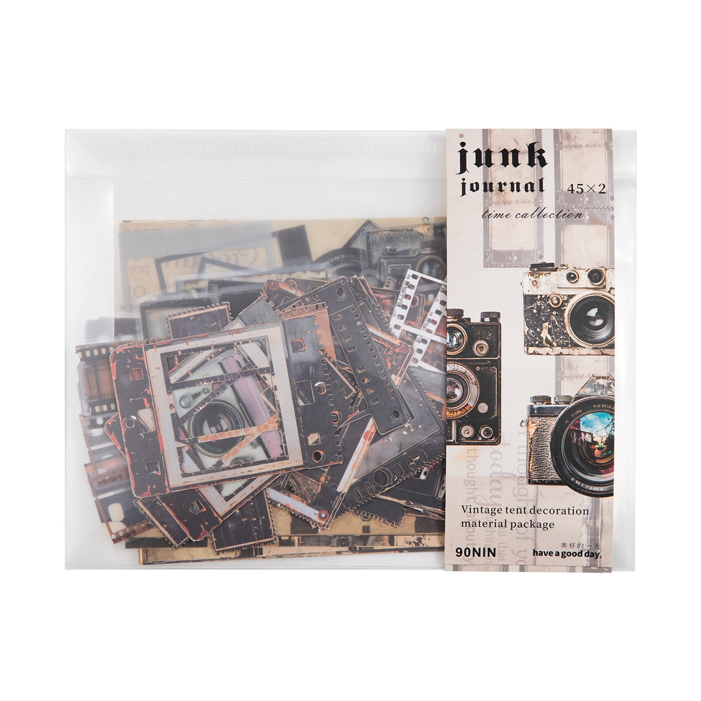 90pcs VINTAGE sticker paper card pack (MLS25033106)