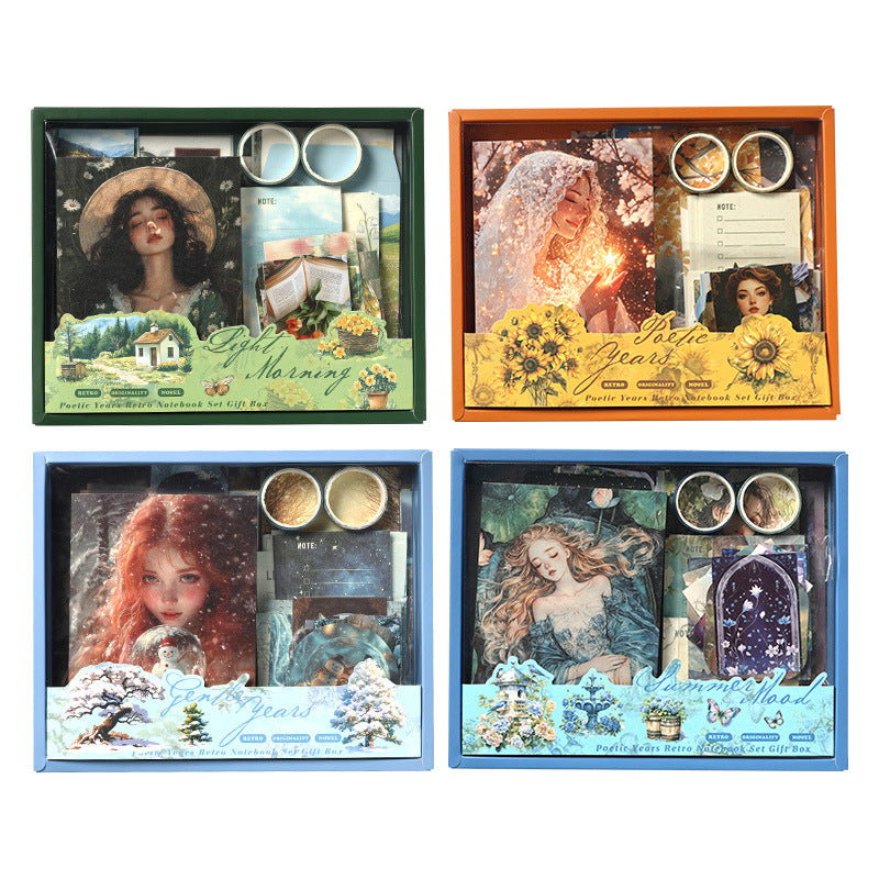 124pcs  journal+sticker+paper+tape set (MLJ25041903)