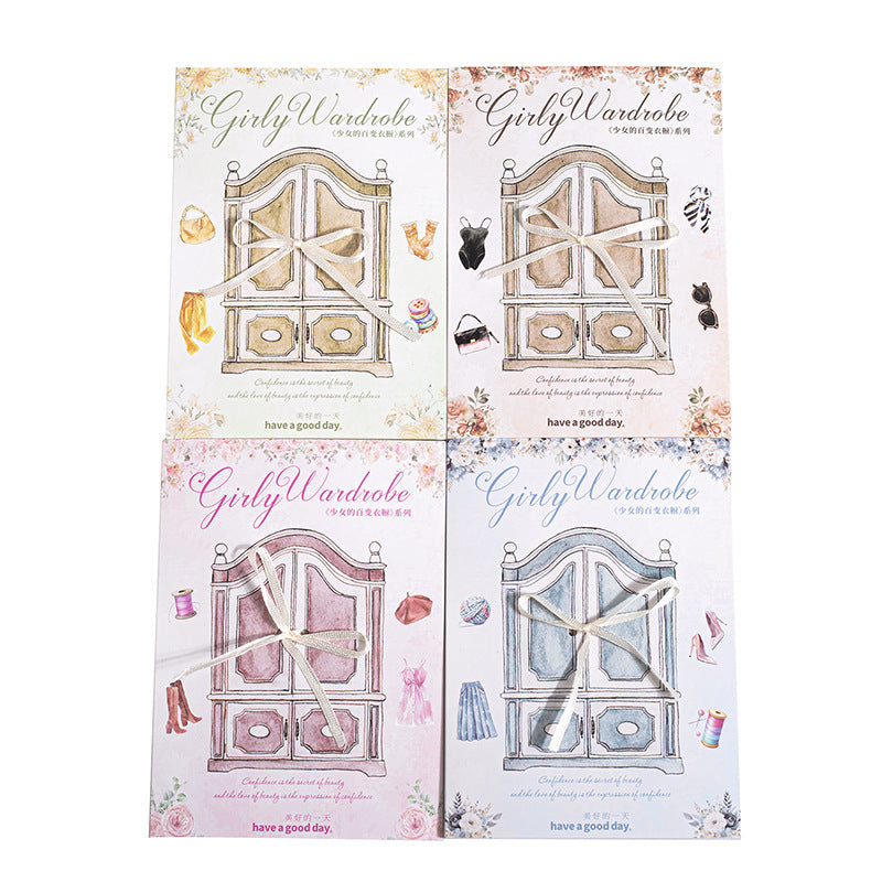 20pcs girl wardrobe PET+washi sticker book (TZB25041001)