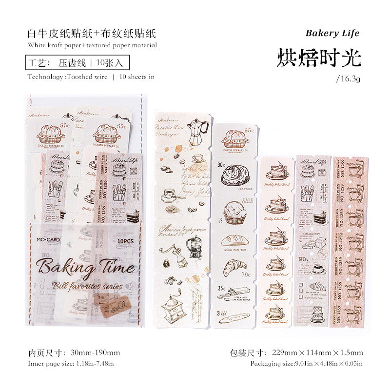 10pcs vintage pre-cut sticker pack (MLS25050509)