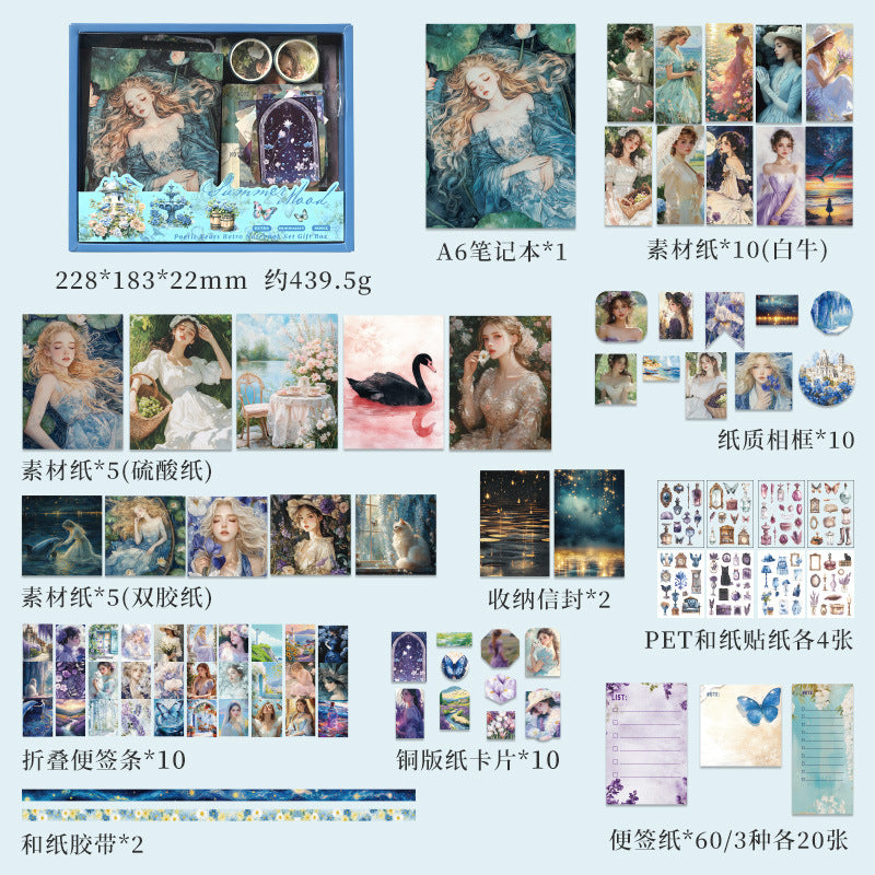 124pcs  journal+sticker+paper+tape set (MLJ25041903)