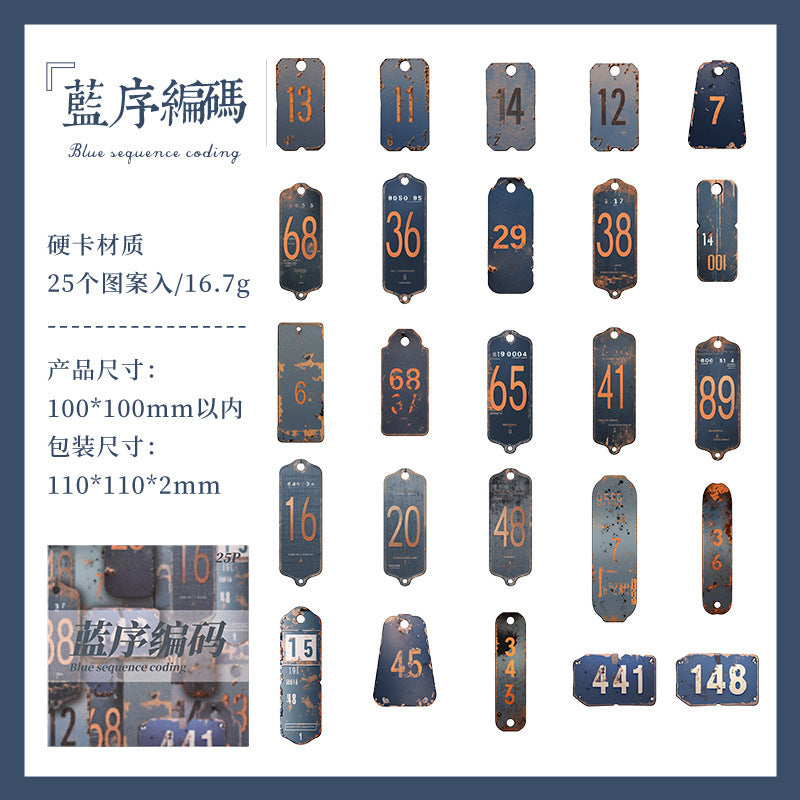 25pcs vintage card sticker pack (MLS25041506)