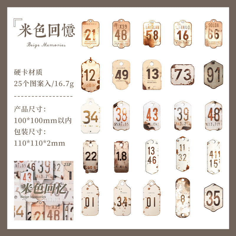 25pcs vintage card sticker pack (MLS25041506)