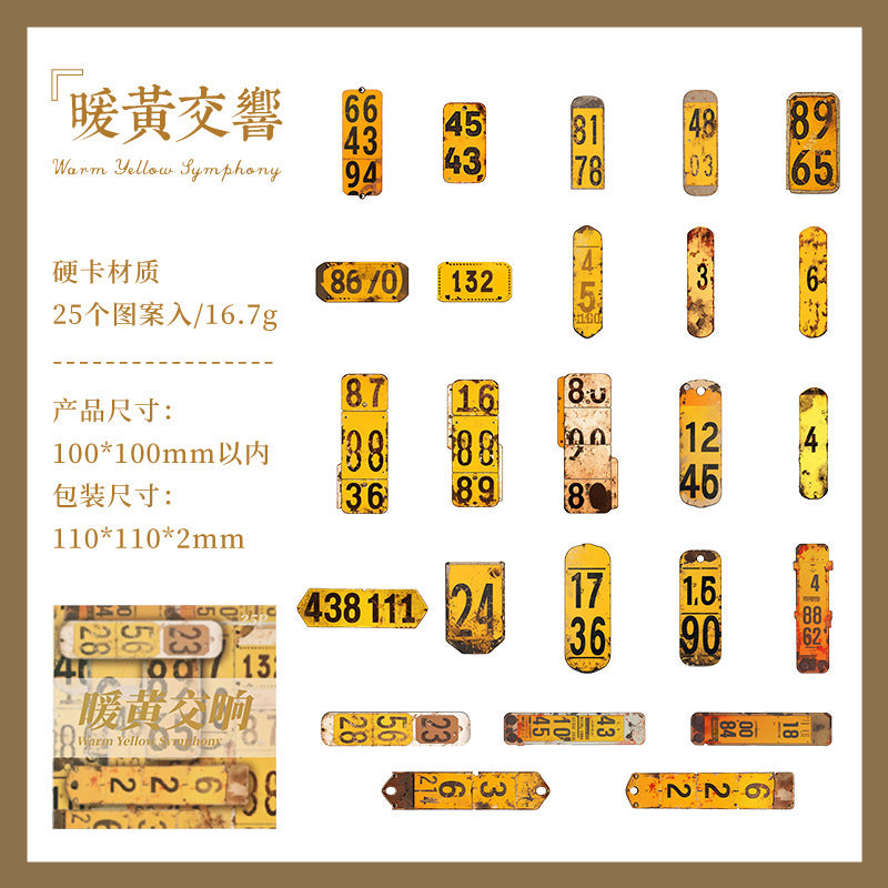 25pcs vintage card sticker pack (MLS25041506)