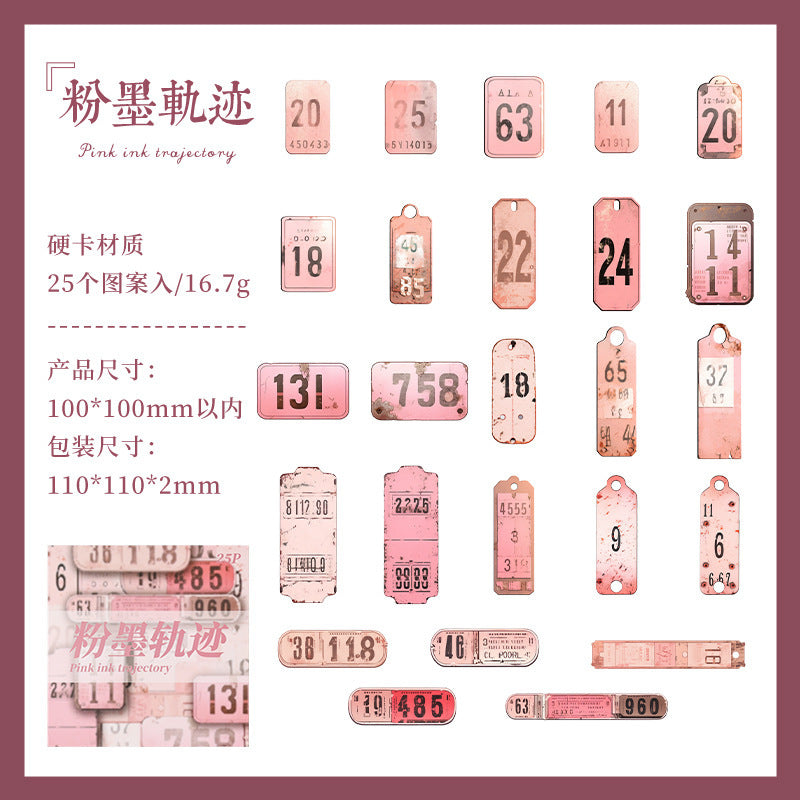 25pcs vintage card sticker pack (MLS25041506)