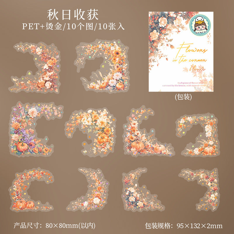 10pcs flower sticker pack (MLS25042706)