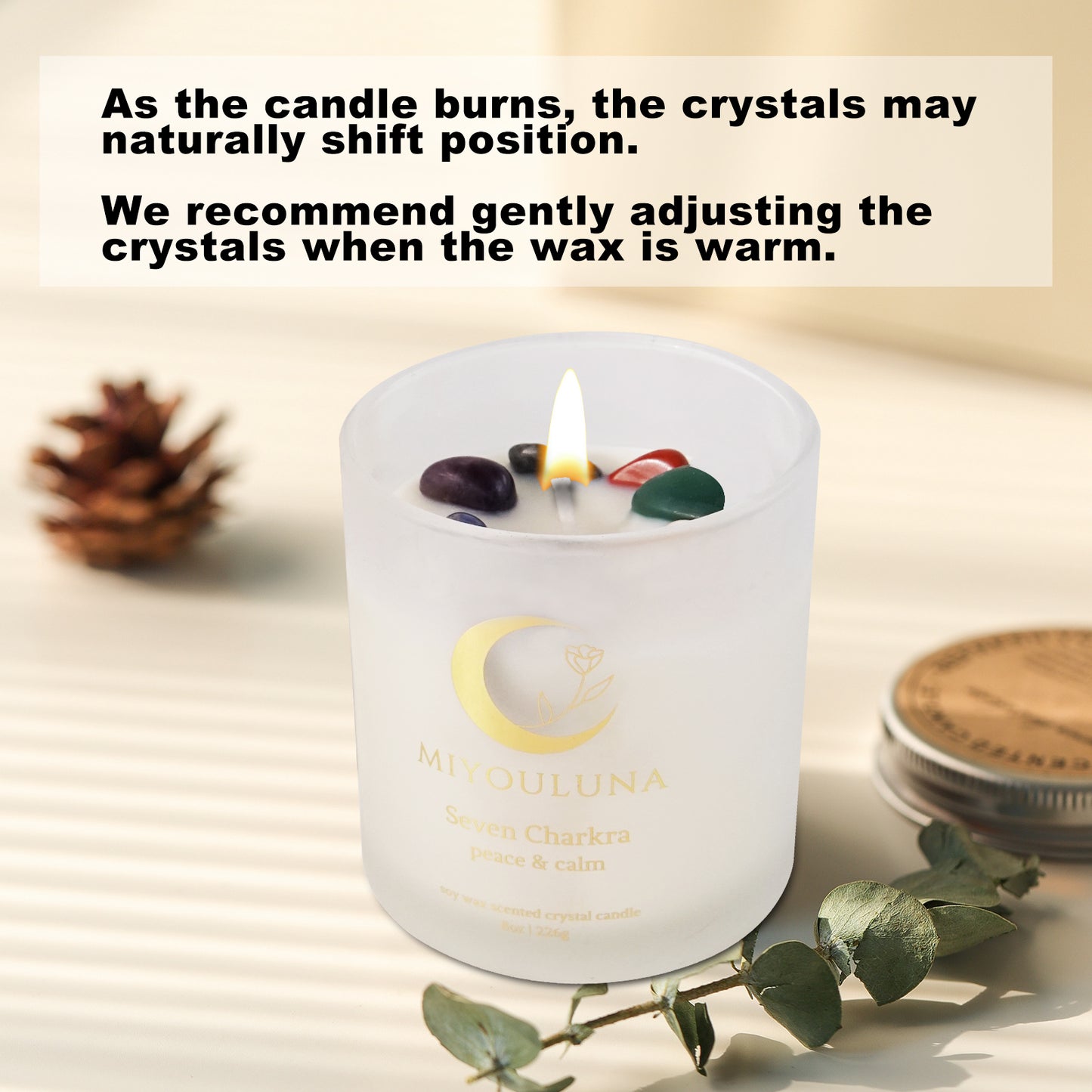 【Fulfillment by Amazon】7 Chakra Healing Crystals Candle 8oz