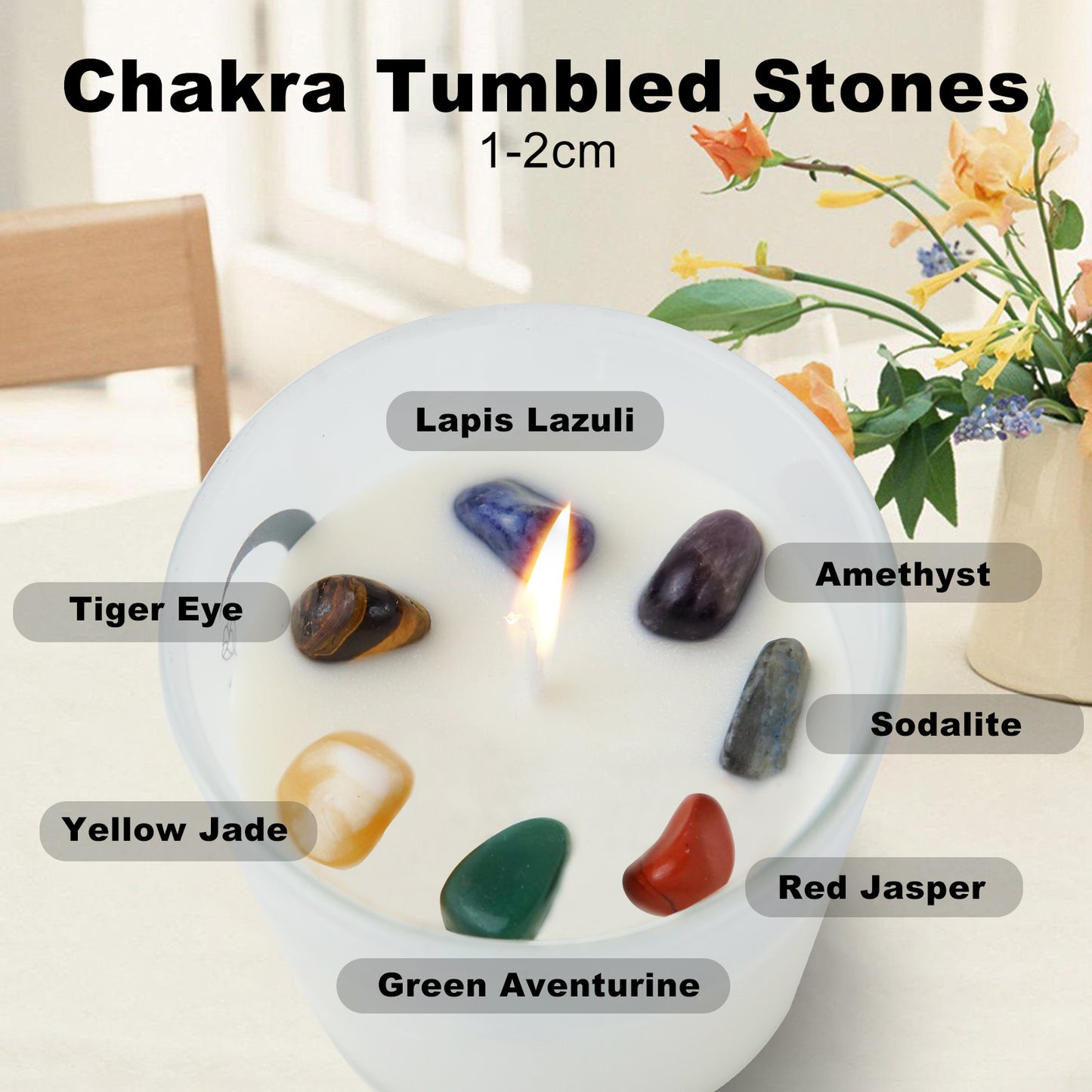 【Fulfillment by Amazon】7 Chakra Healing Crystals Candle 8oz